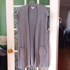 Croft & Barrow  long sweater vest women's size large gray